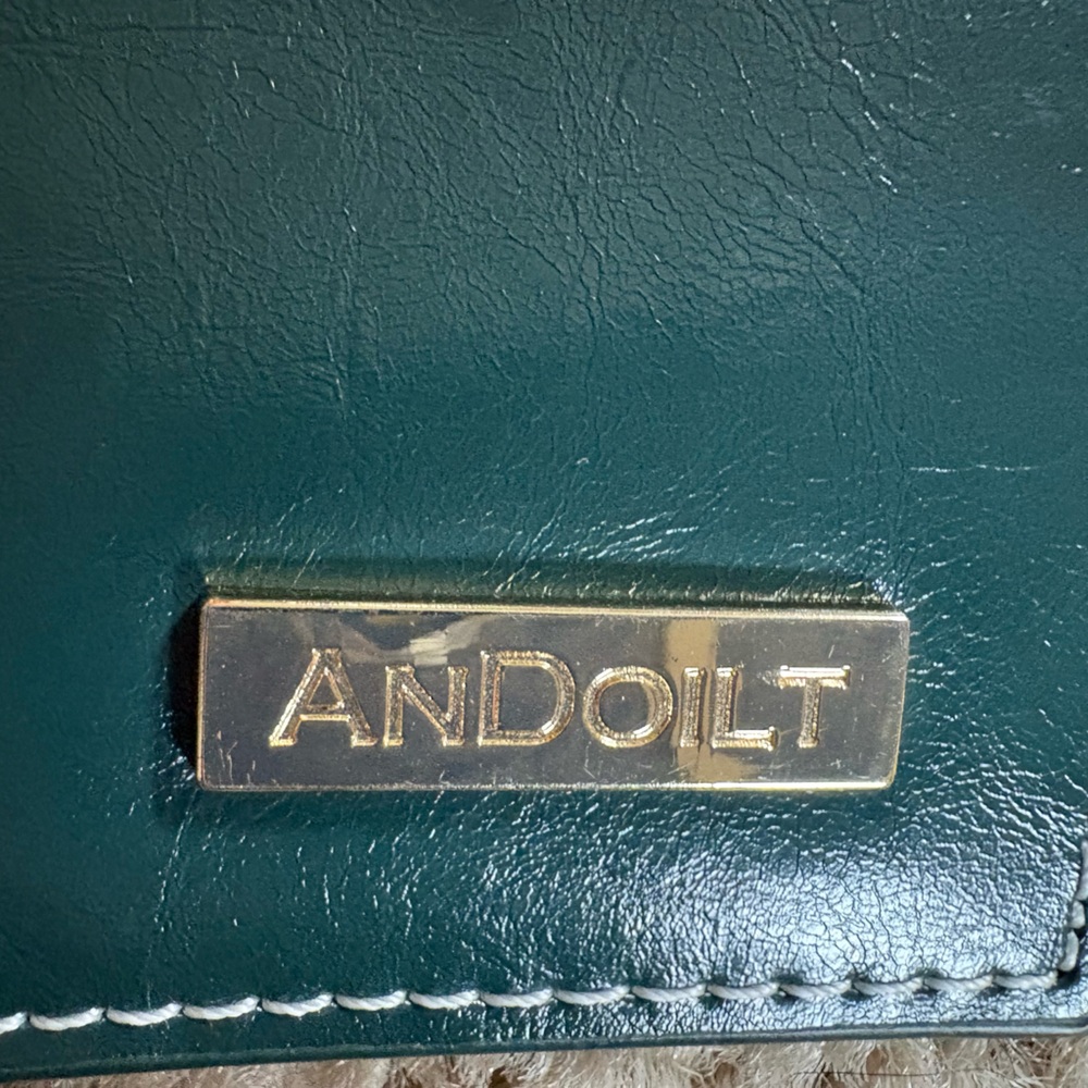 Andoilt Teal Leather Wallet with Gold Accent